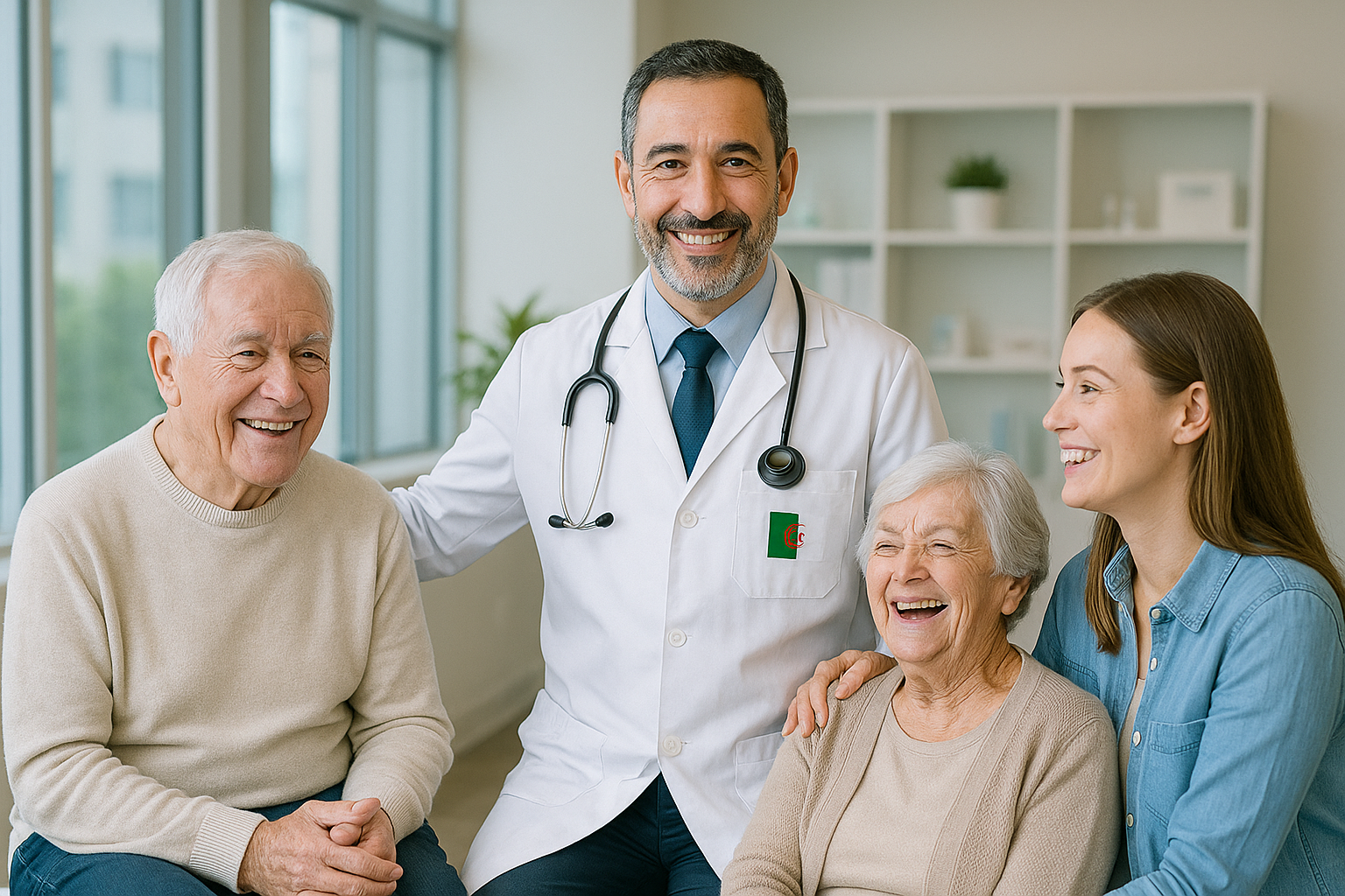 مرضى سعداء في العيادة